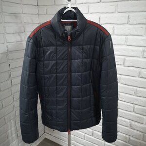 Geox Respira Men's Size 40 Navy Full Zip Lightweight Puffy Jacket